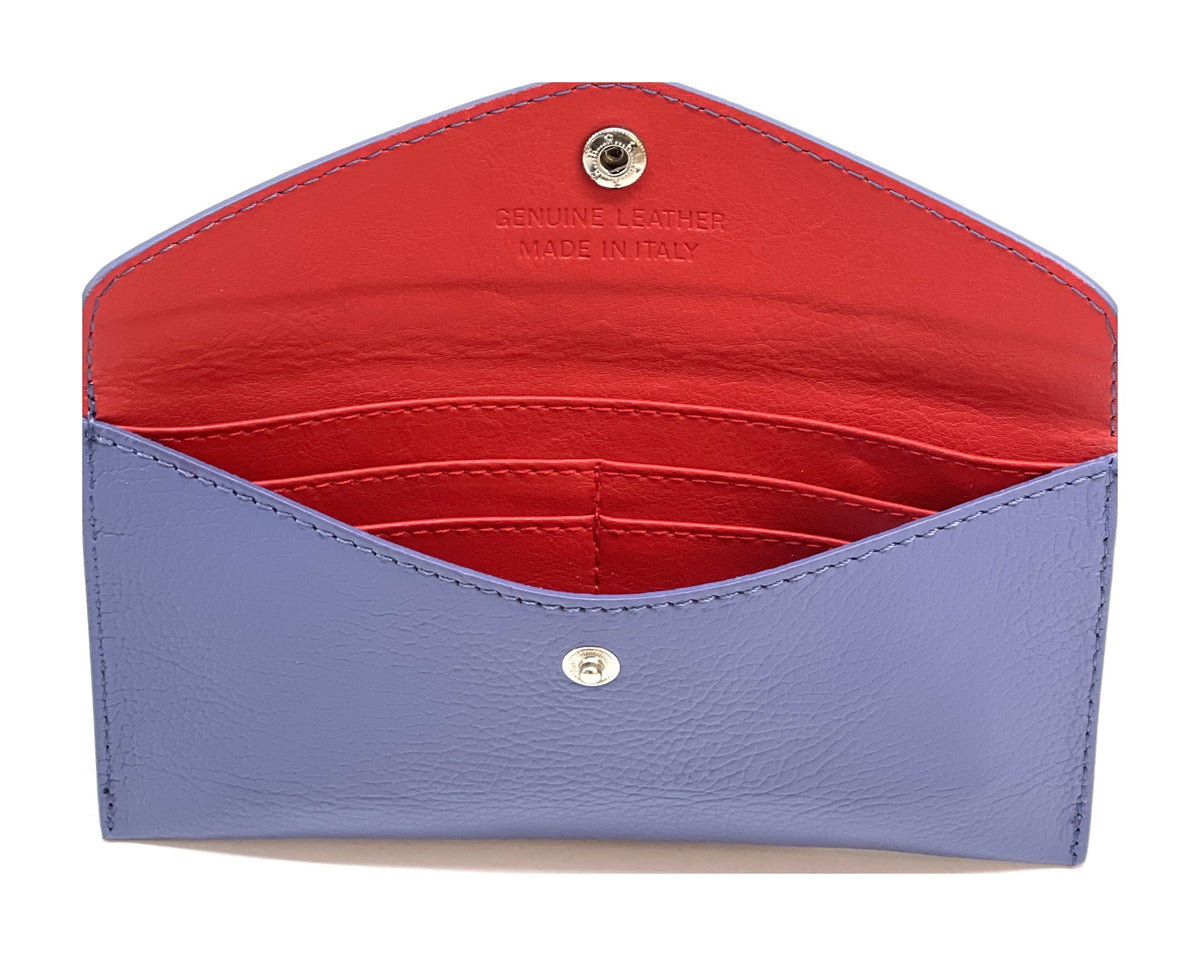 HE414 Periwinkle Large Leather Envelope Wallet
