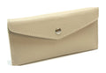 HE418 Cream Large Leather Envelope Wallet