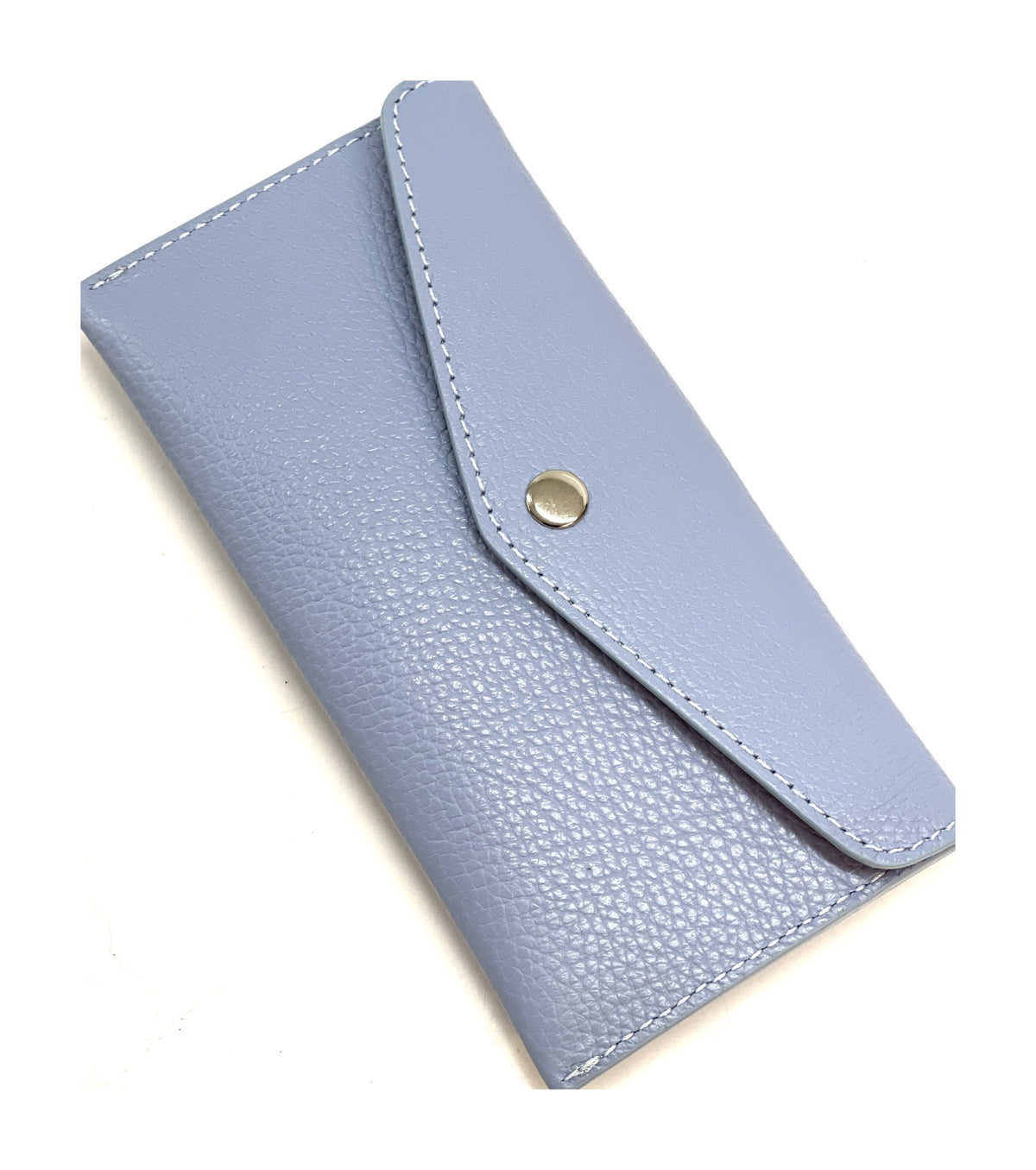 HE420 Baby Blue Large Leather Envelope Wallet