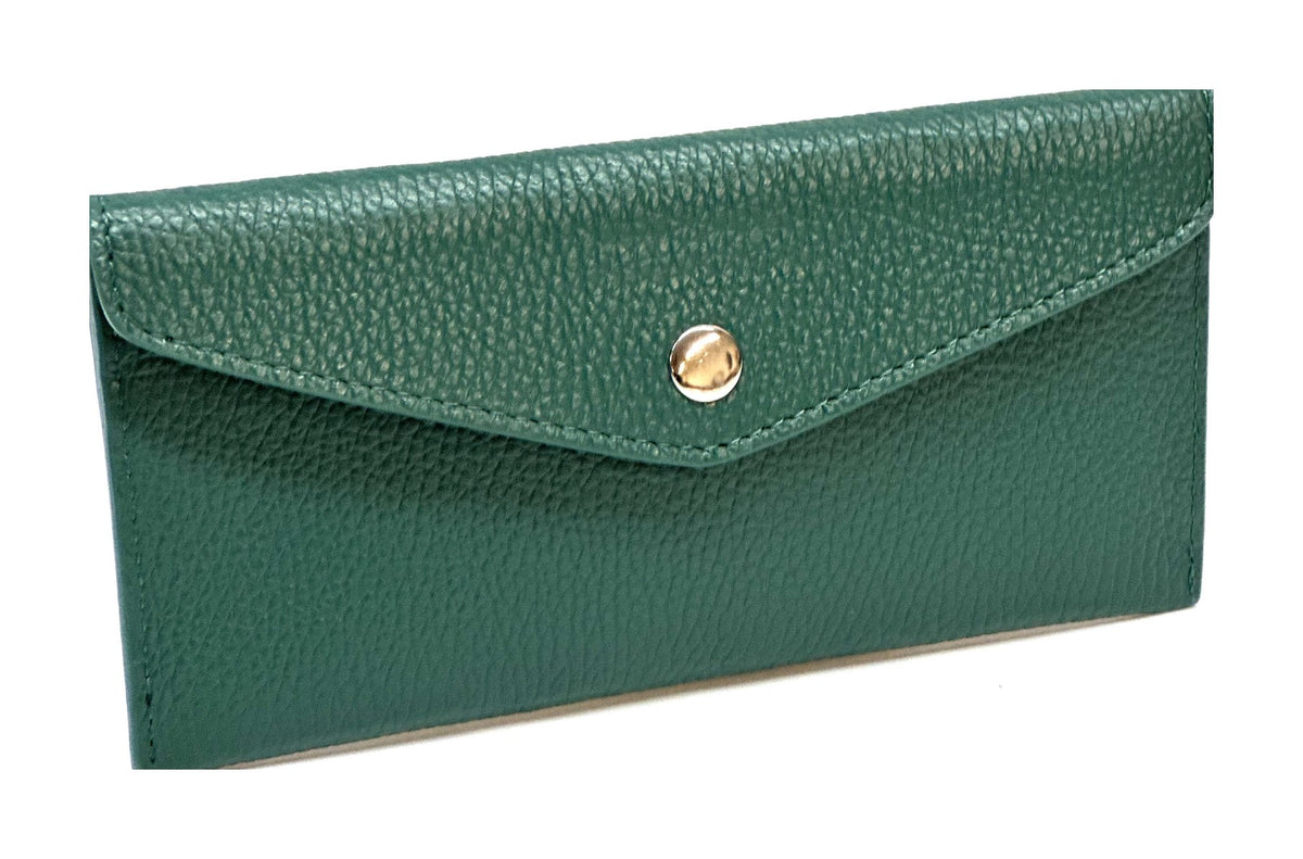HE431 Peacock Green Large Envelope Wallet