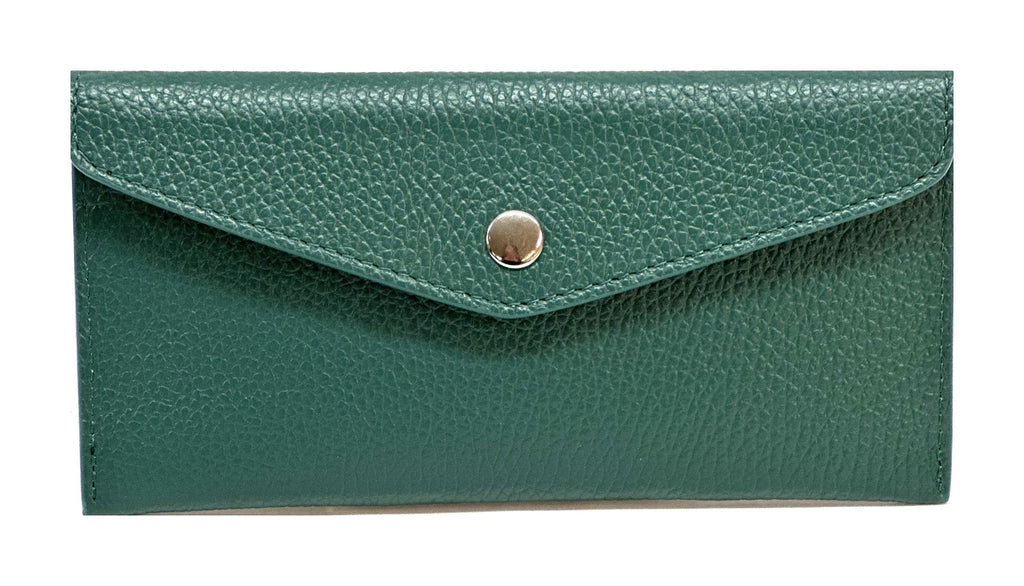 HE431 Peacock Green Large Envelope Wallet