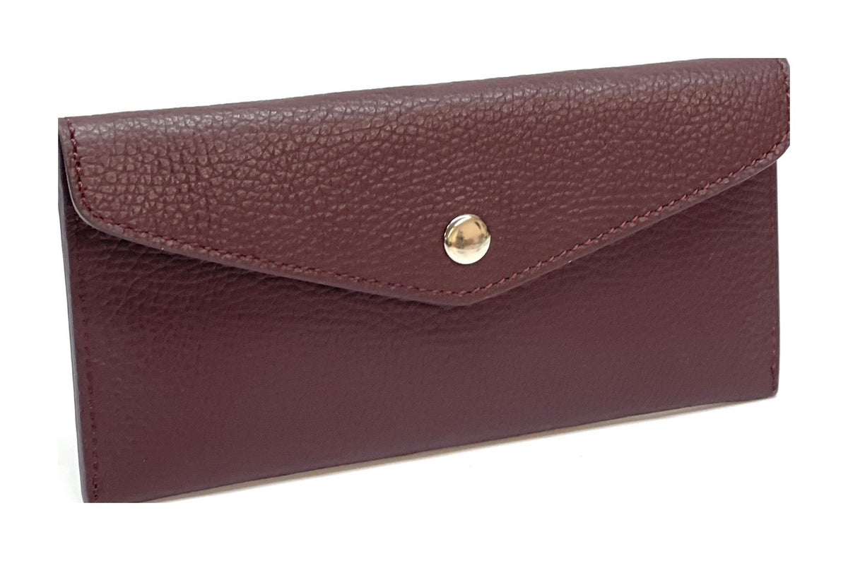 HE435 Burgundy Large Leather Envelope Wallet