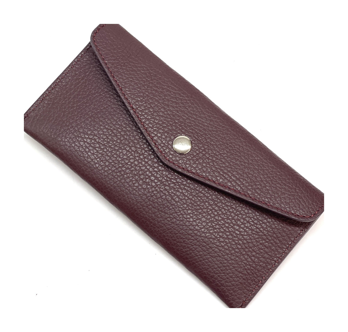 HE435 Burgundy Large Leather Envelope Wallet