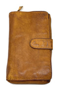HE440 Tan Washed Zip Around Wallet