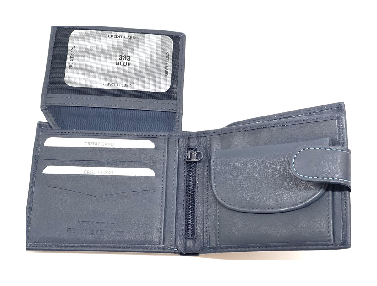 HE447 Navy Snap Tab Bifold Wallet