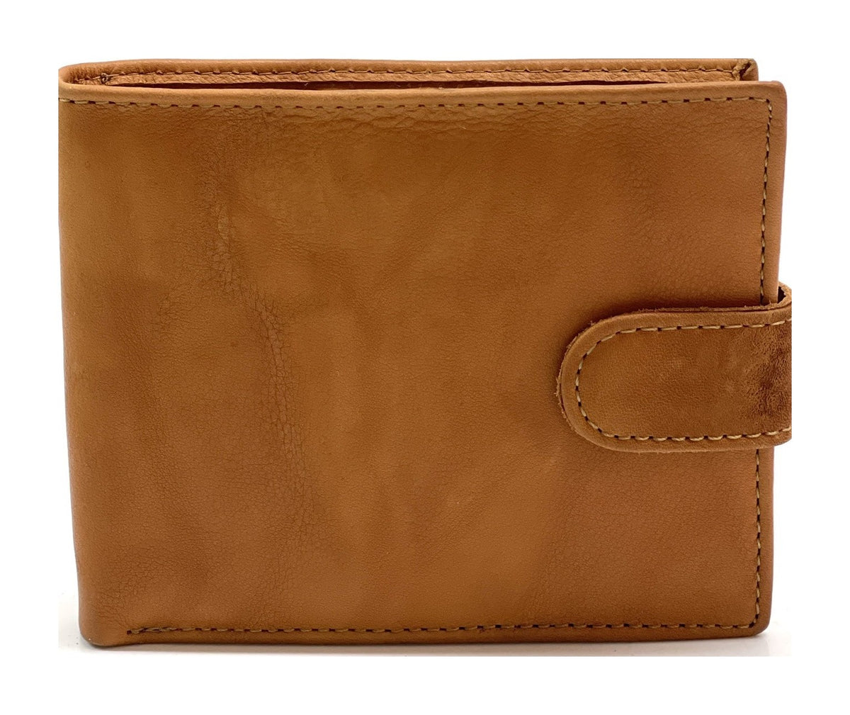HE449 Tan Snap Tab Bifold Wallet