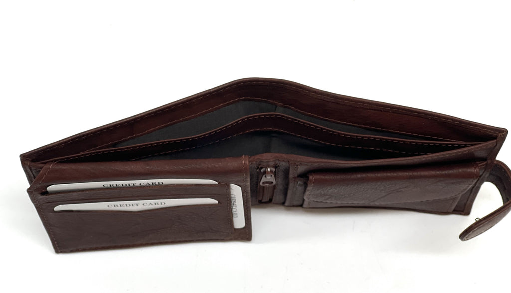 HE450 Mahogany Brown Snap Tab Bifold Wallet