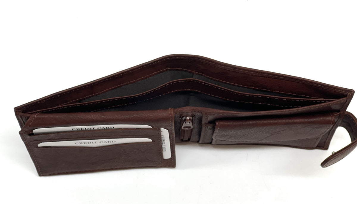 HE450 Mahogany Brown Snap Tab Bifold Wallet