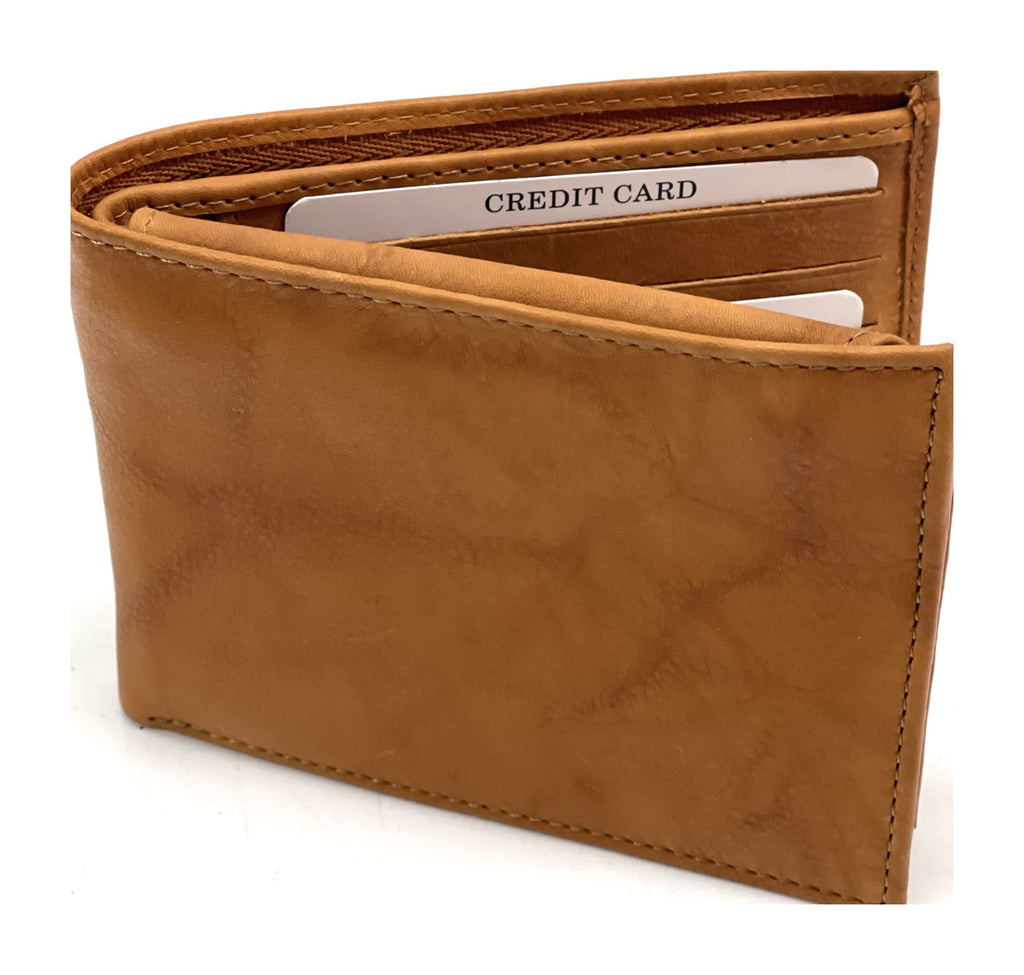 HE453 Tan Card Case Bifold Wallet