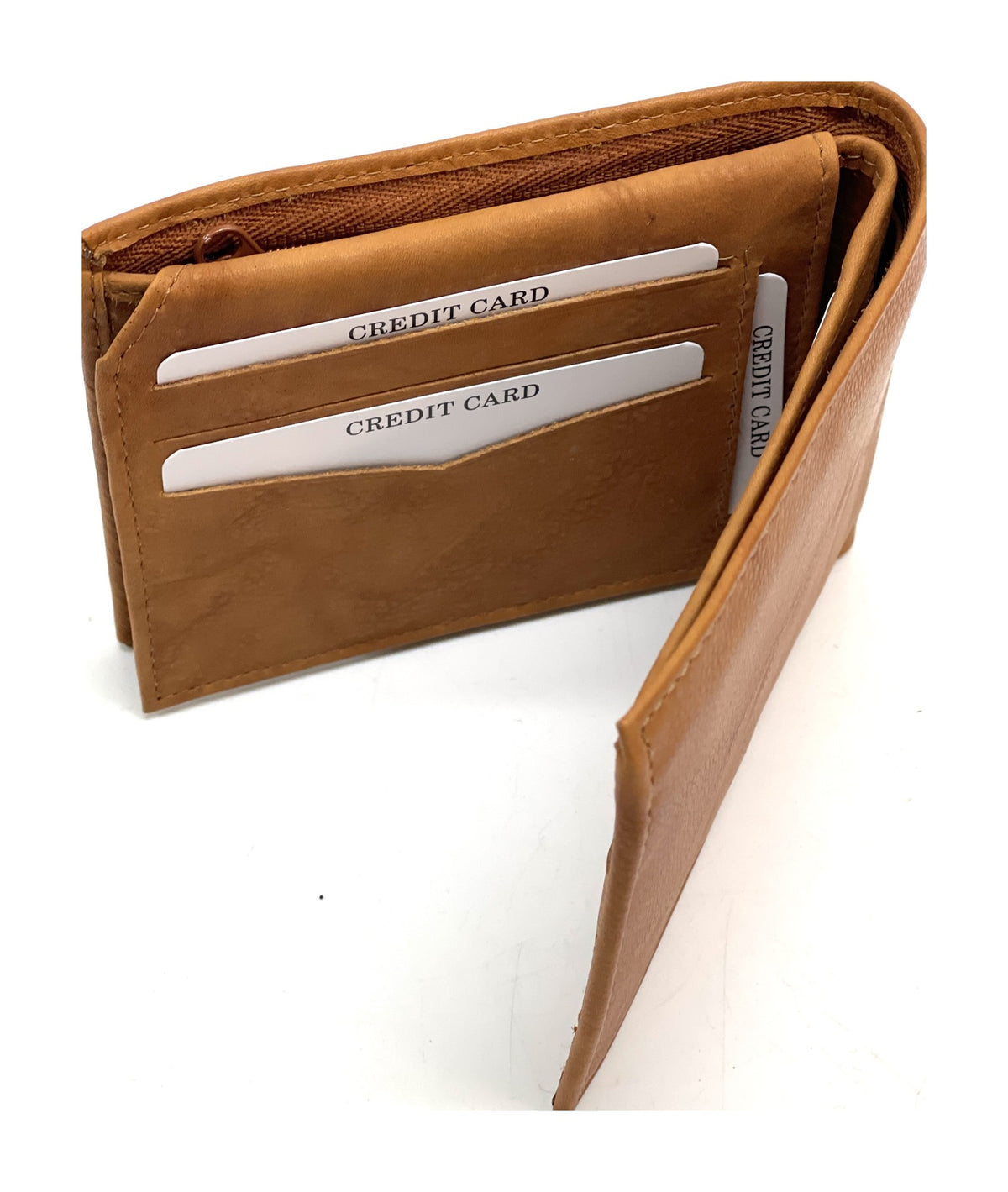 HE453 Tan Card Case Bifold Wallet