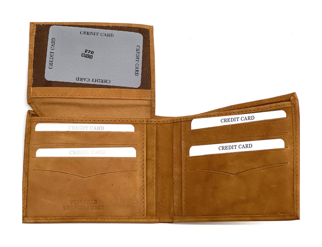 HE453 Tan Card Case Bifold Wallet