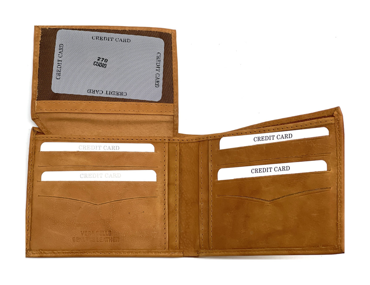 HE453 Tan Card Case Bifold Wallet