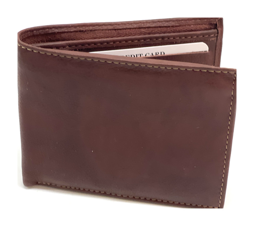 HE454 Chestnut Brown Card Case Bifold Wallet