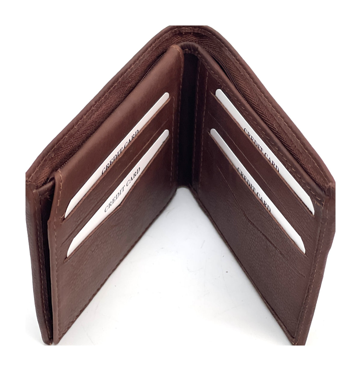 HE454 Chestnut Brown Card Case Bifold Wallet
