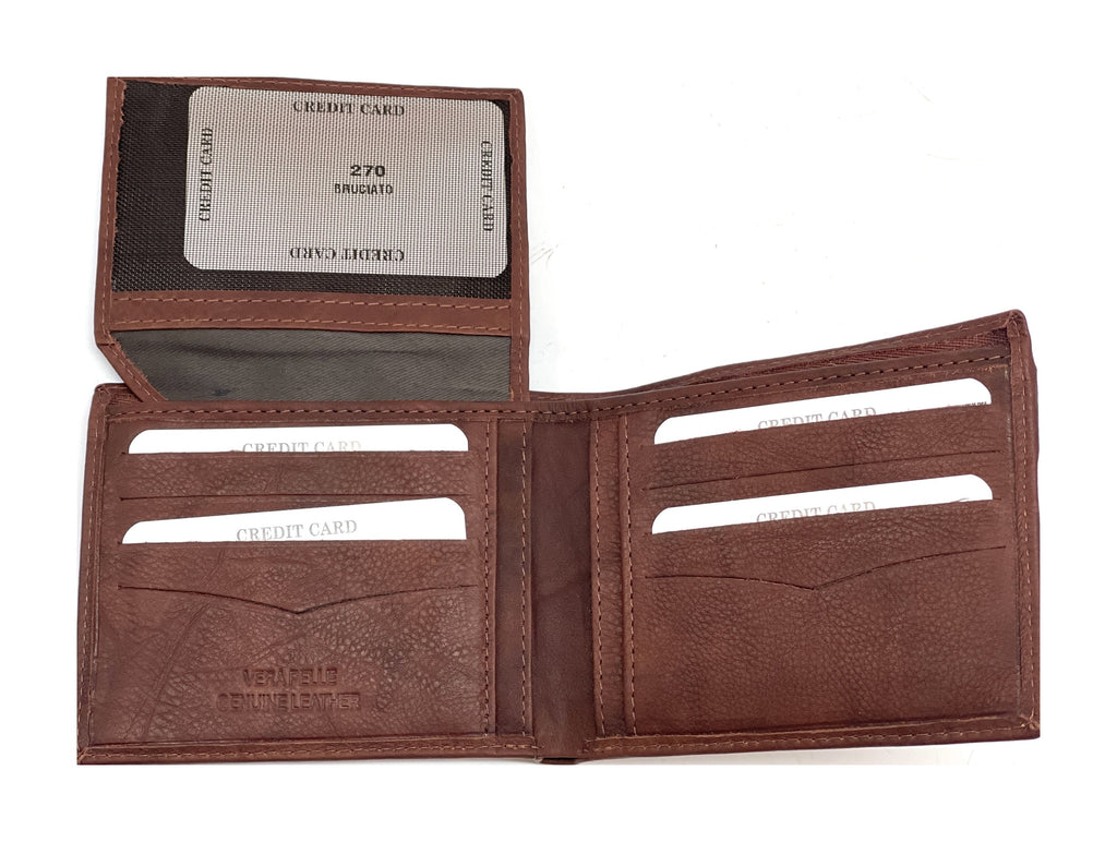 HE454 Chestnut Brown Card Case Bifold Wallet