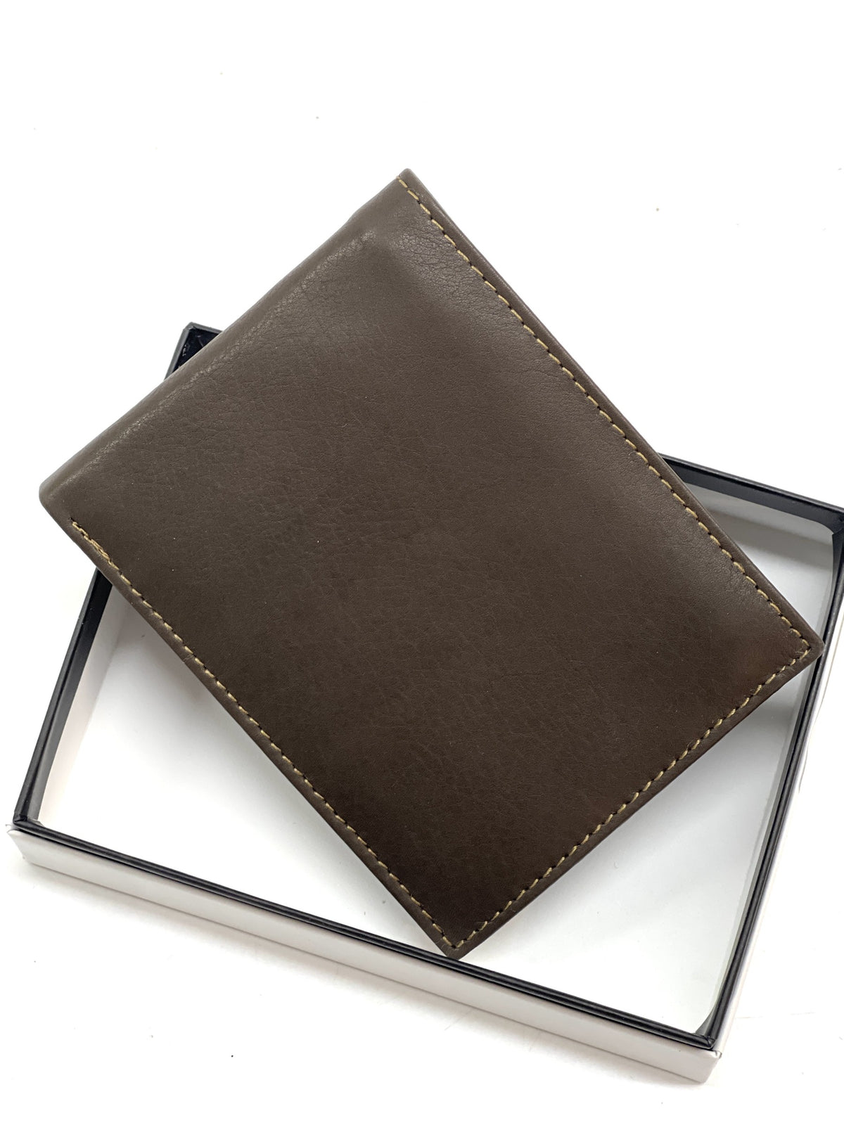 HE455 Dark Brown Card Case Bifold Wallet
