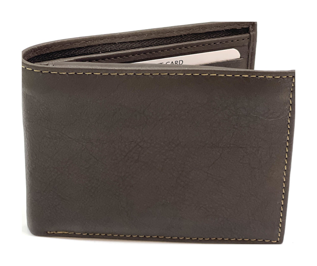 HE455 Dark Brown Card Case Bifold Wallet