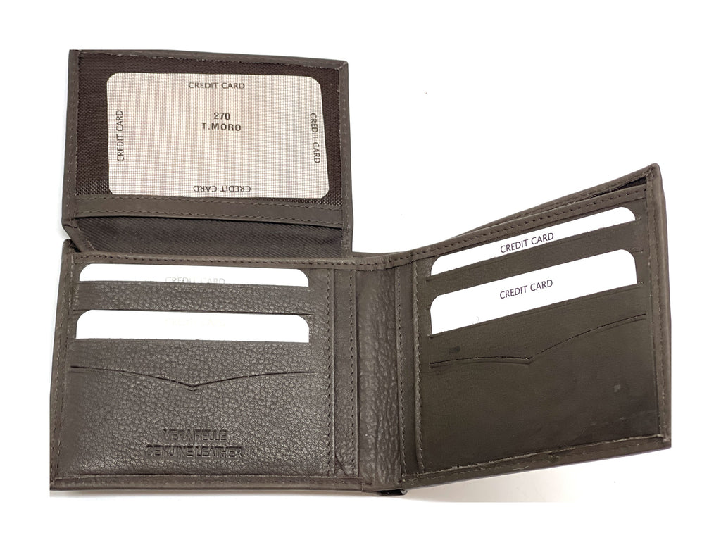 HE455 Dark Brown Card Case Bifold Wallet
