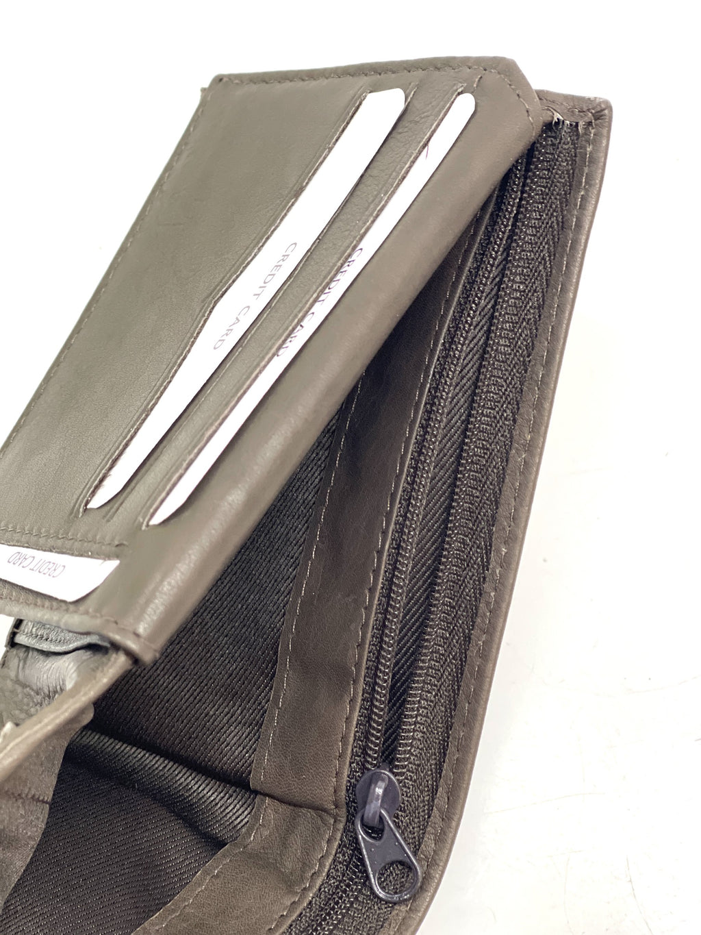 HE455 Dark Brown Card Case Bifold Wallet