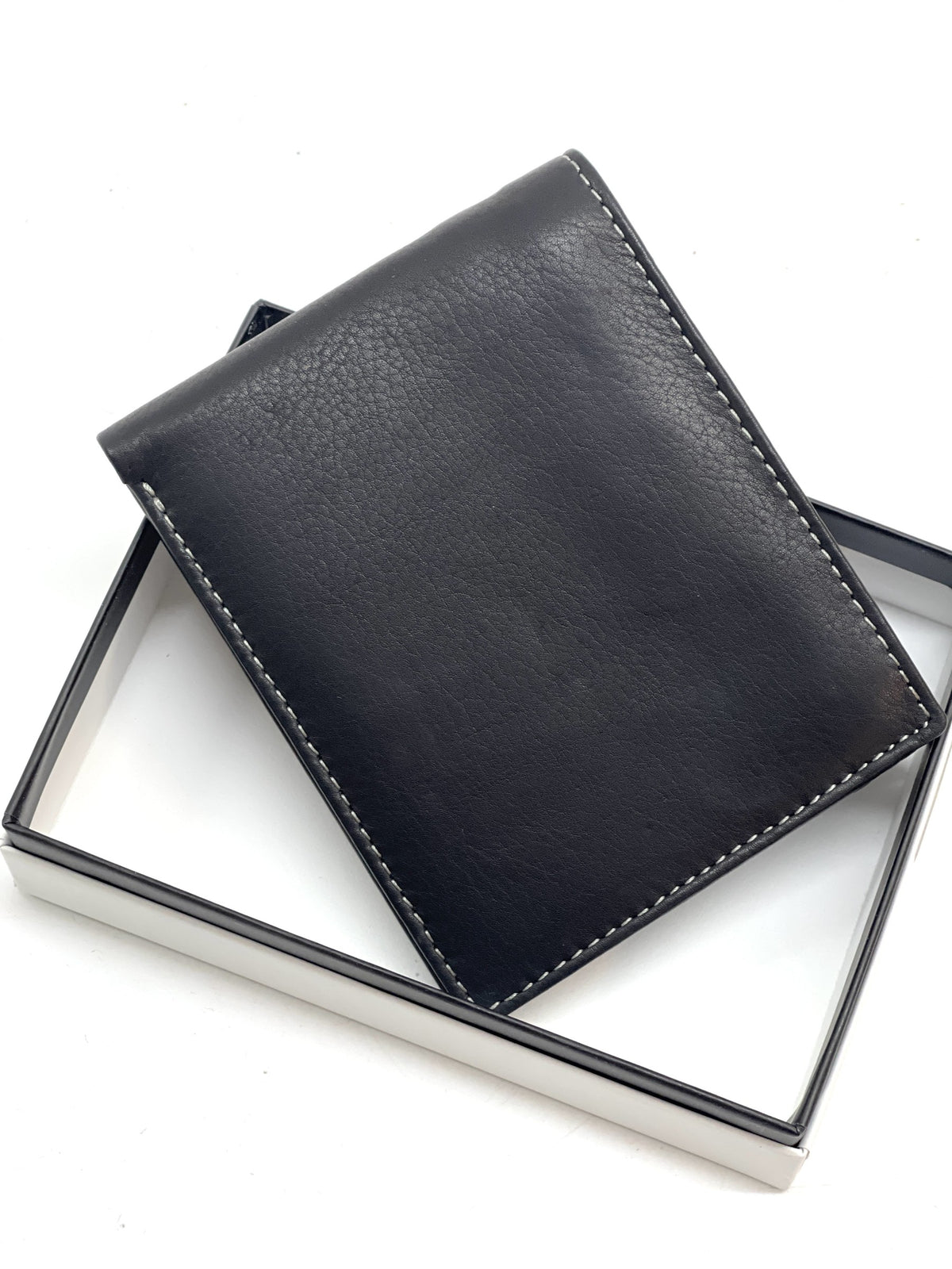 HE456 Black Card Case Bifold Wallet