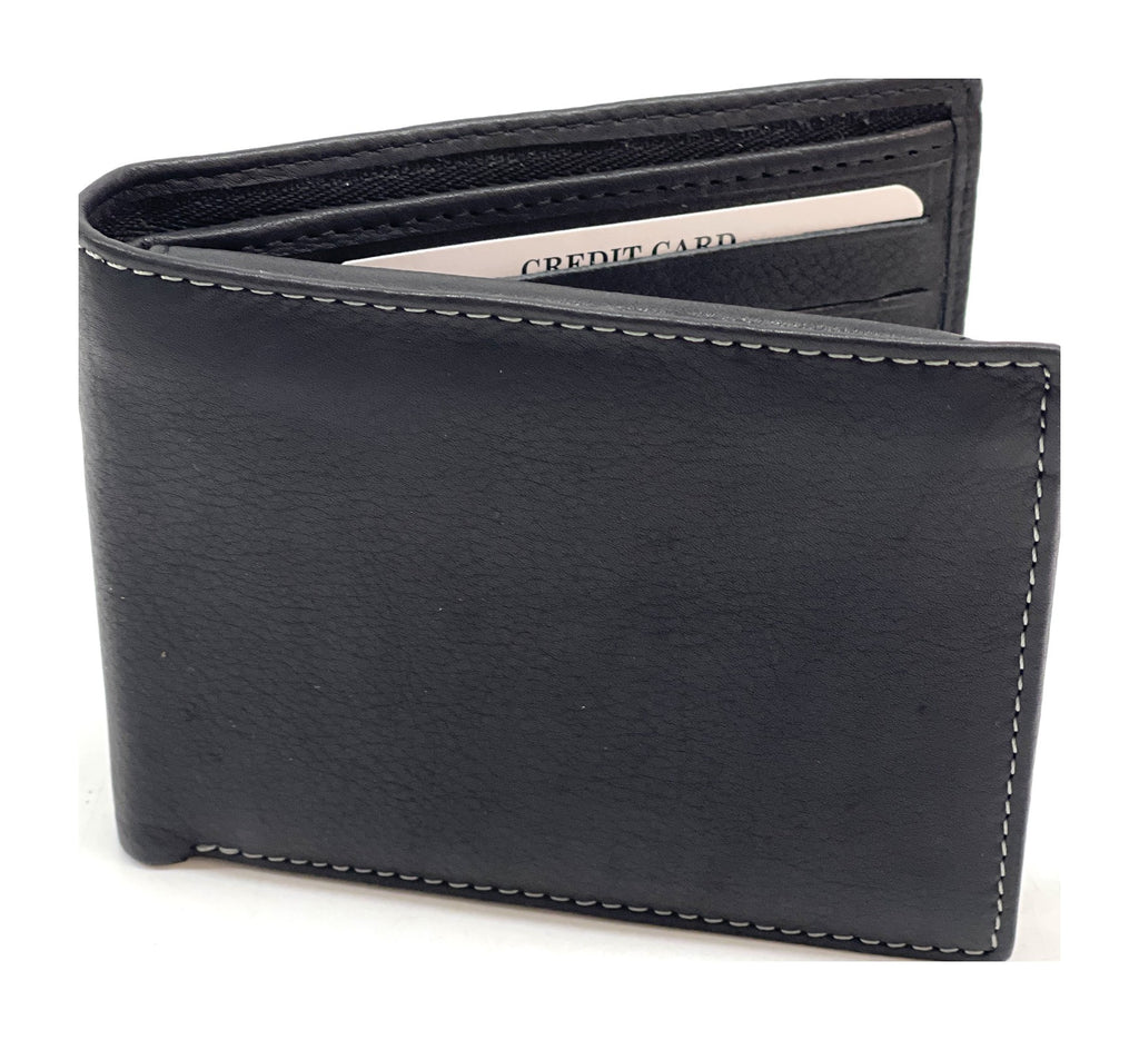 HE456 Black Card Case Bifold Wallet