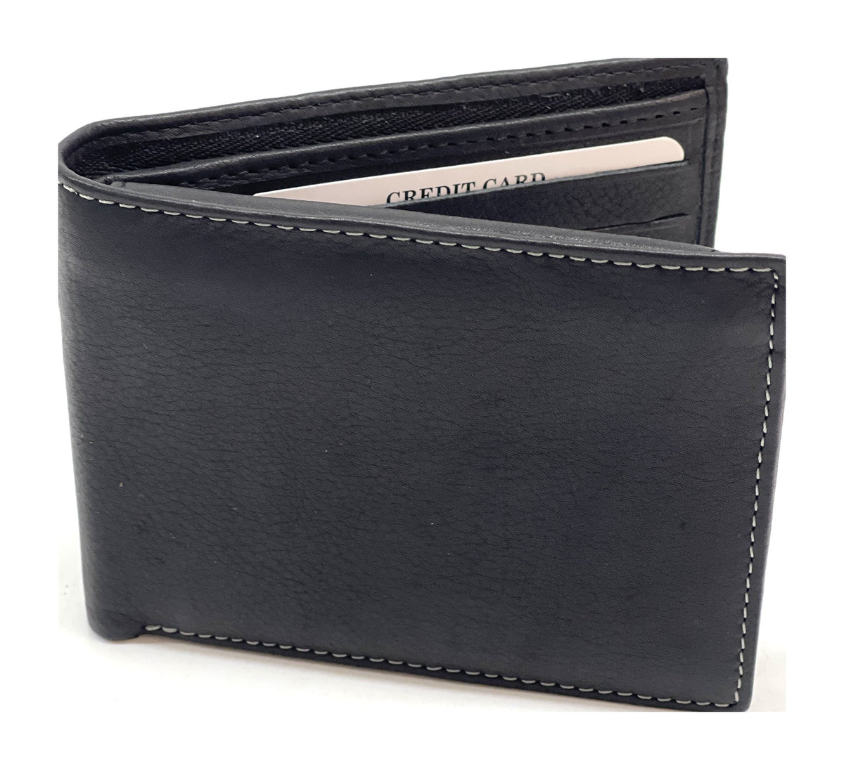 HE456 Black Card Case Bifold Wallet