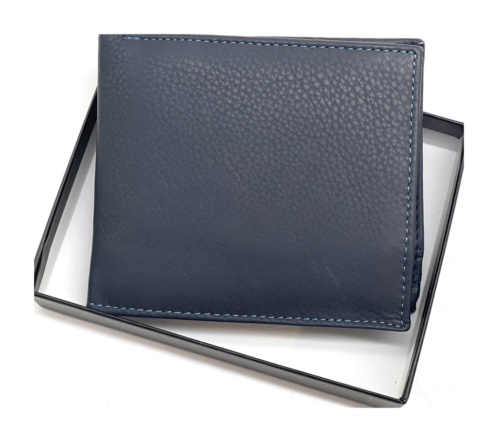 HE457 Navy Coin Flap Bifold Wallet