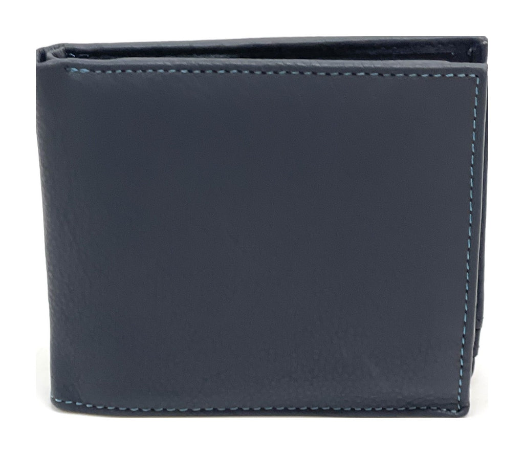 HE457 Navy Coin Flap Bifold Wallet