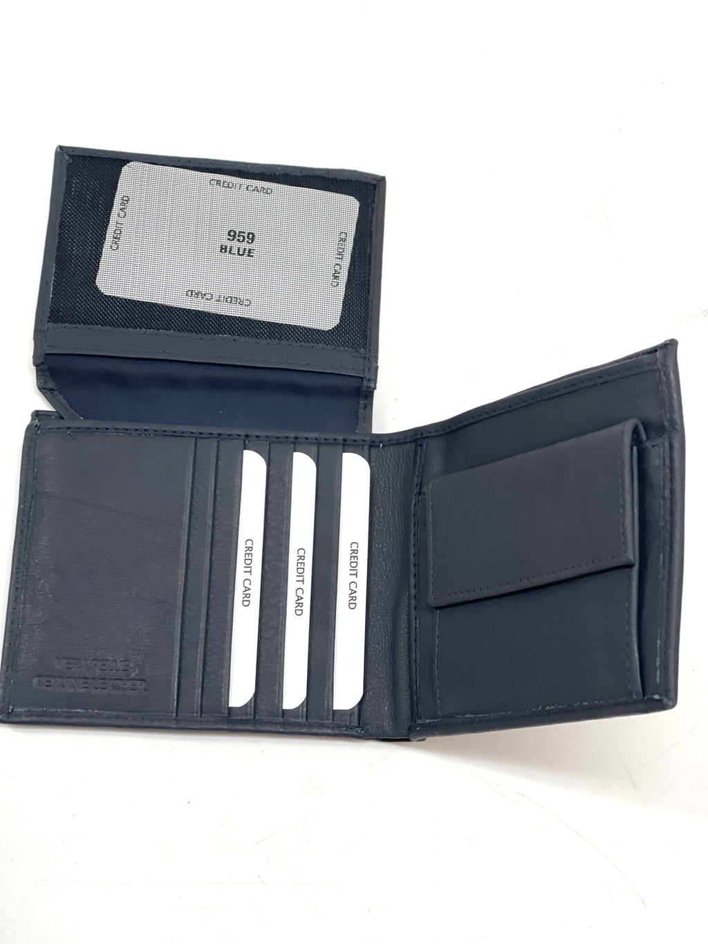 HE457 Navy Coin Flap Bifold Wallet