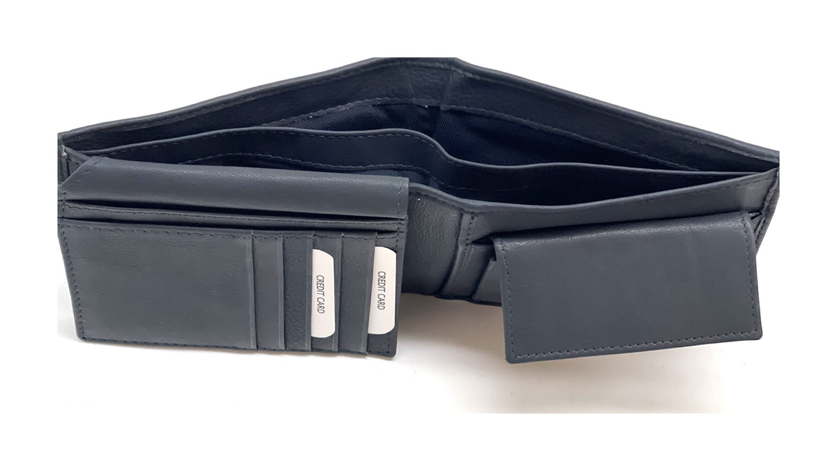 HE457 Navy Coin Flap Bifold Wallet