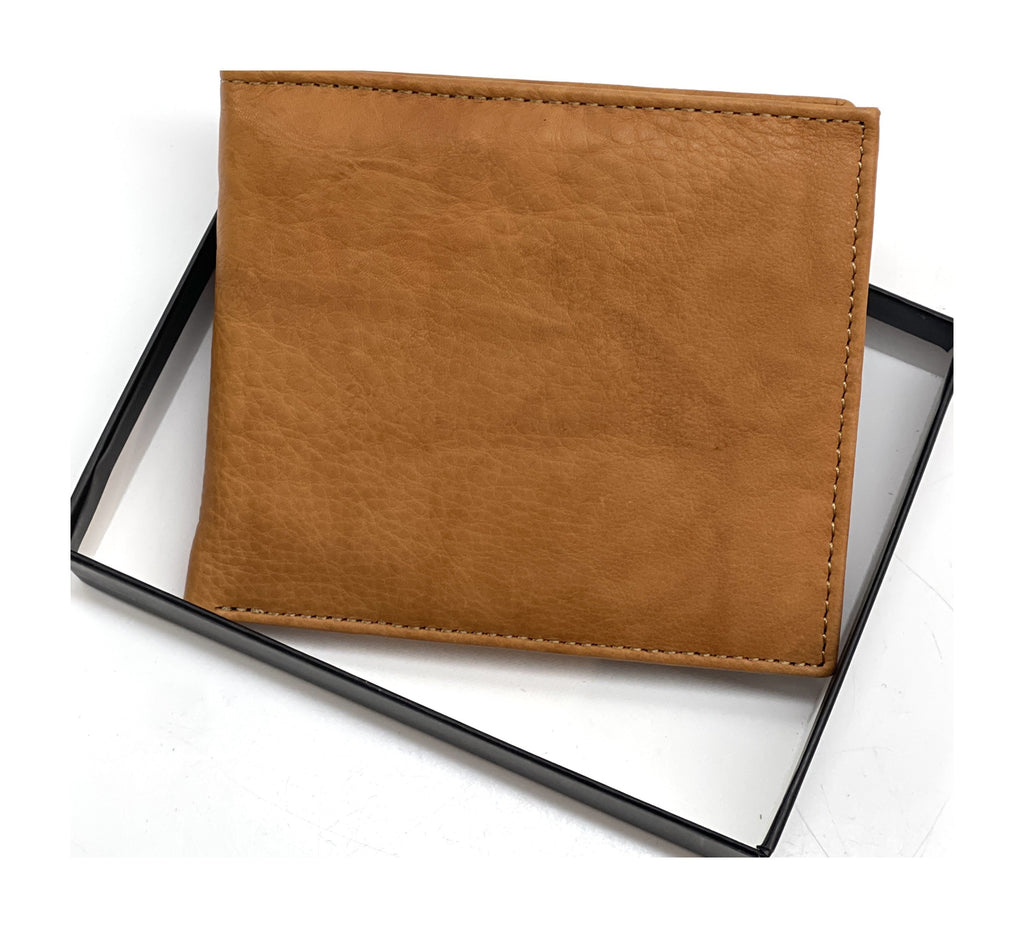HE458 Tan Coin Flap Bifold Wallet