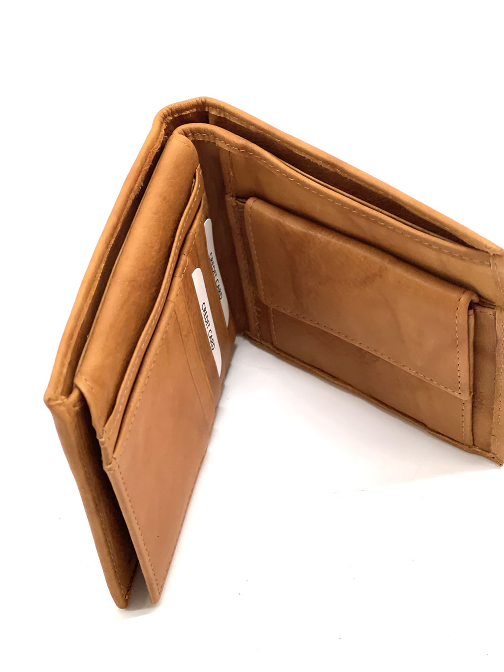 HE458 Tan Coin Flap Bifold Wallet