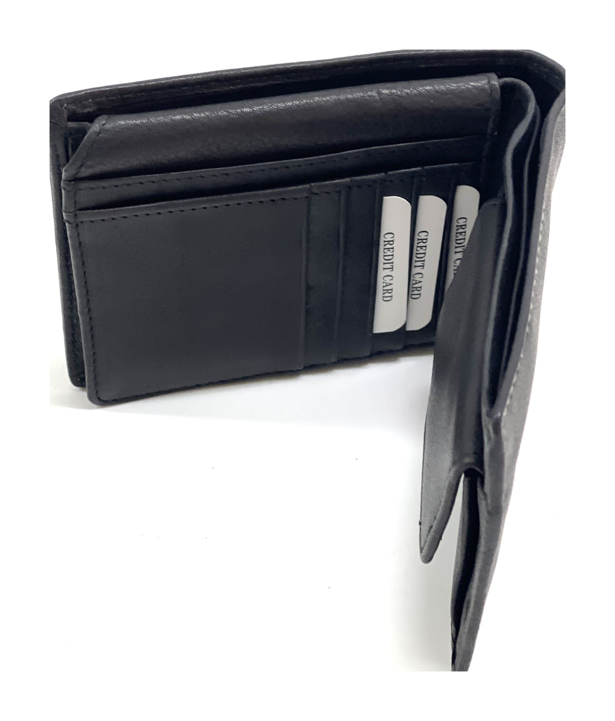 HE460 Black Coin Flap Bifold Wallet