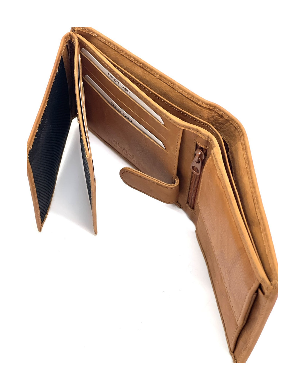 HE461 Tan Washed Bifold Wallet
