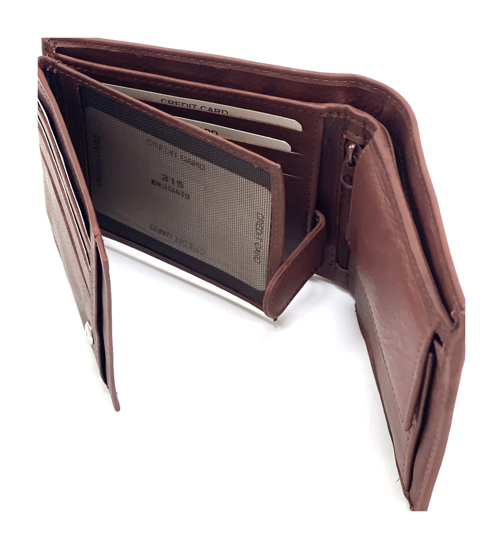 HE462 Chestnut Brown Washed Bifold Wallet