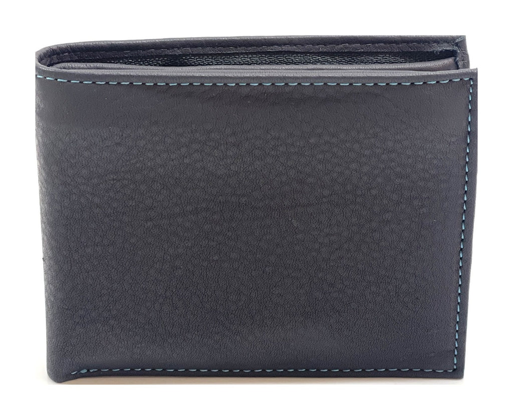 HE464 Navy Pebbled Leather Bifold Wallet