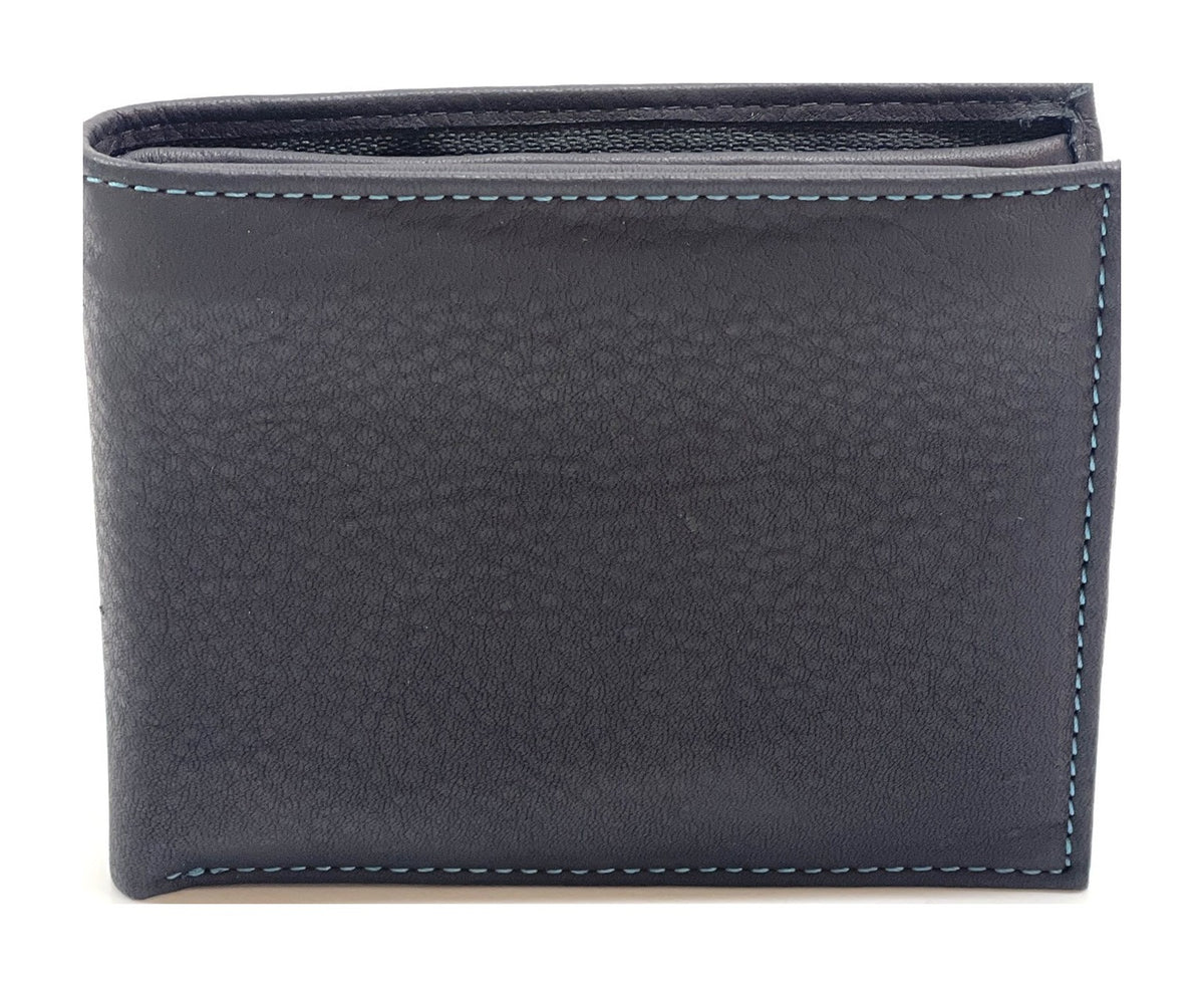 HE464 Navy Pebbled Leather Bifold Wallet