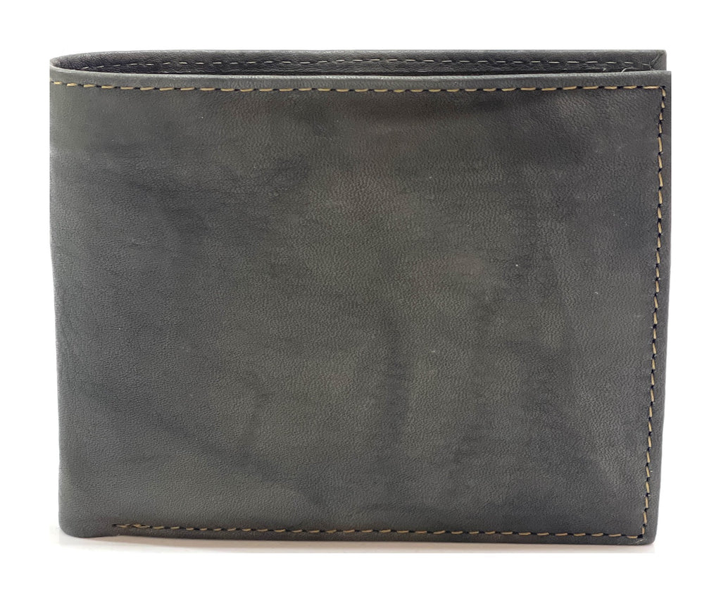 HE465 Slate Grey Pebbled Bifold Wallet