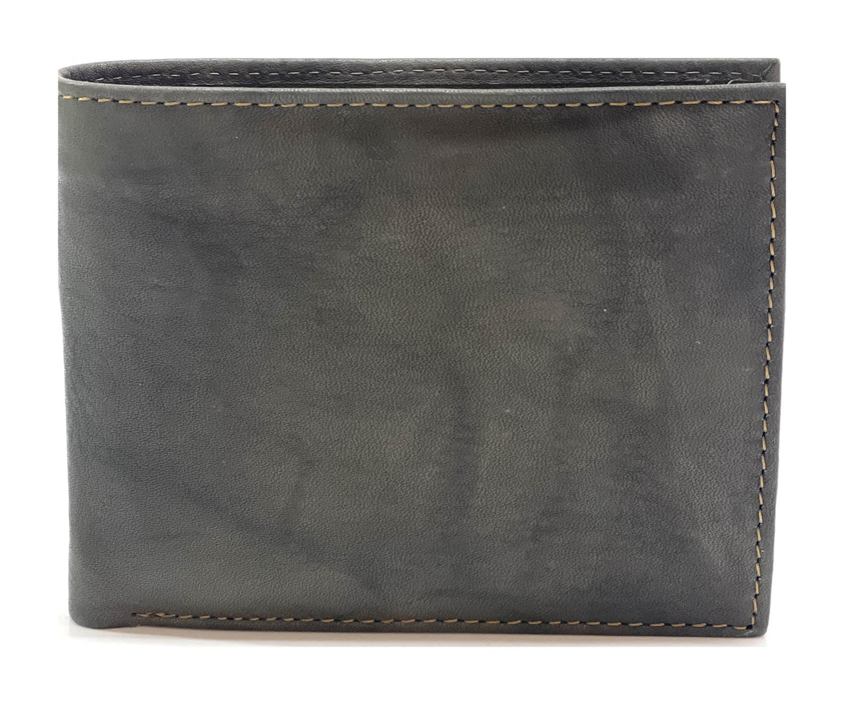 HE465 Slate Grey Pebbled Bifold Wallet