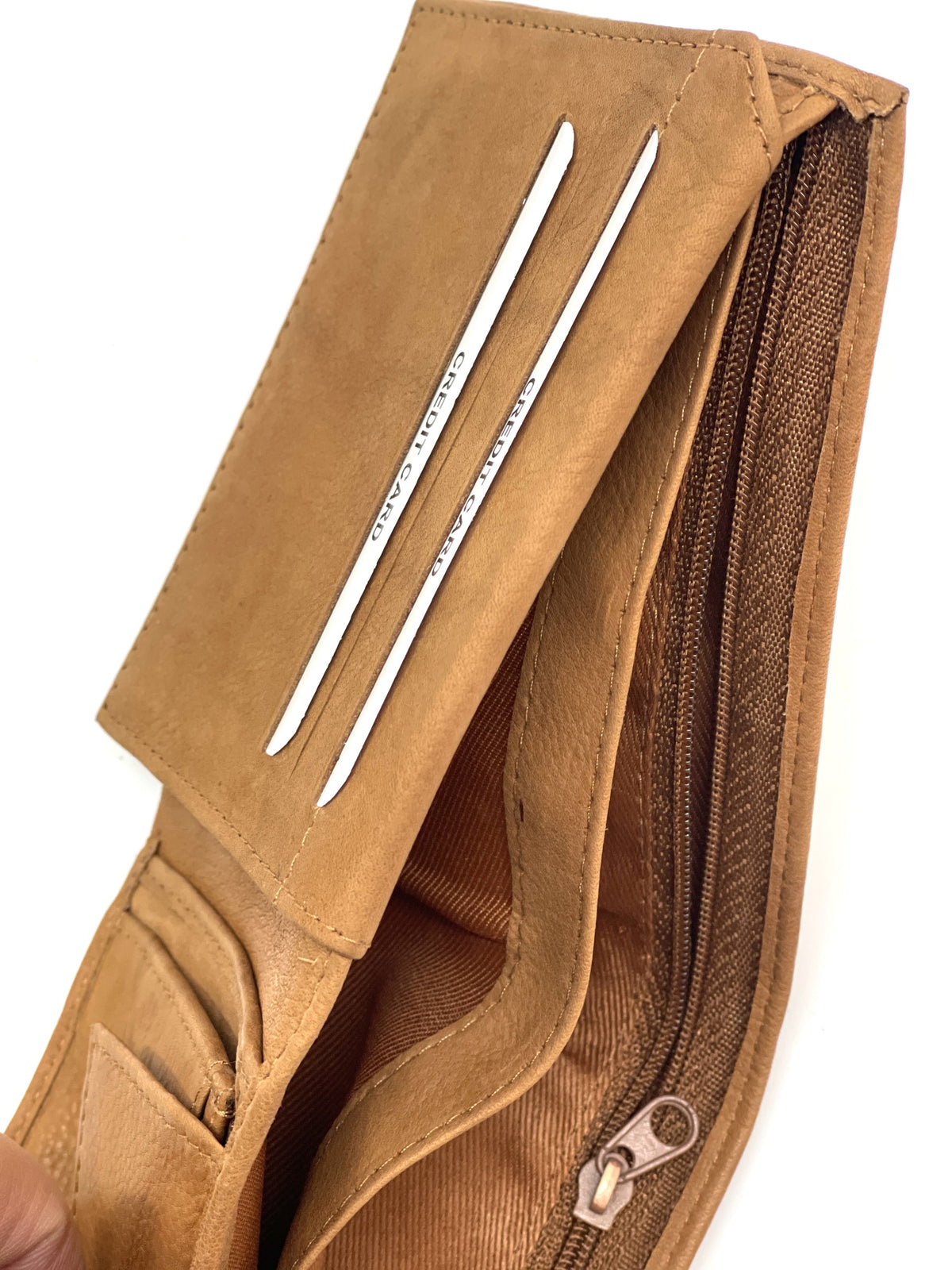 HE466 Tan Pebbled Leather Bifold Wallet