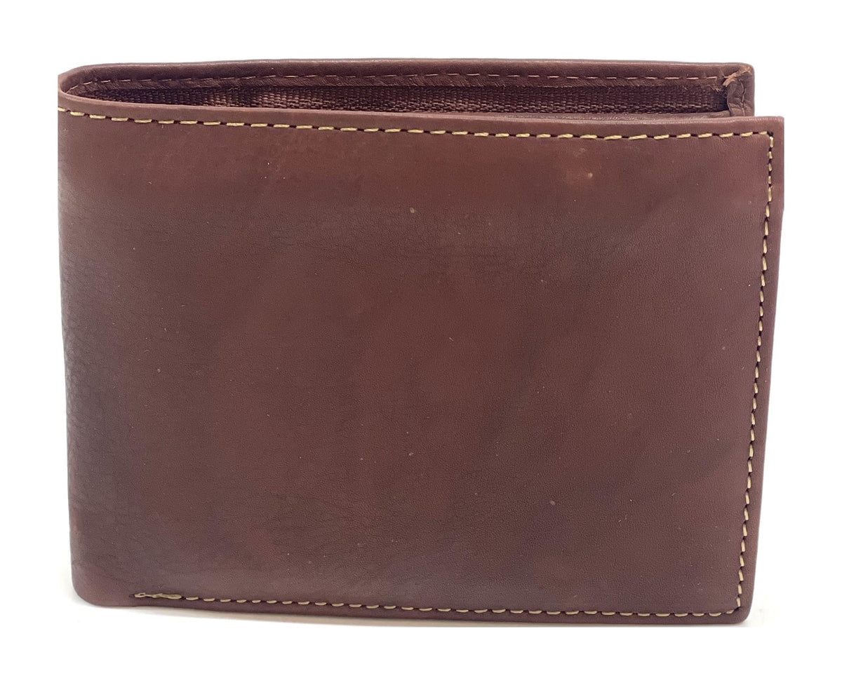 HE467 Chestnut Brown Pebbled Bifold Wallet