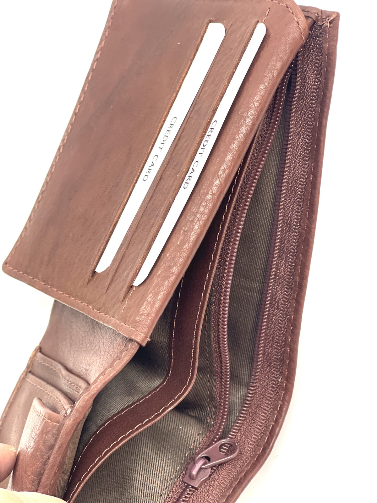 HE467 Chestnut Brown Pebbled Bifold Wallet