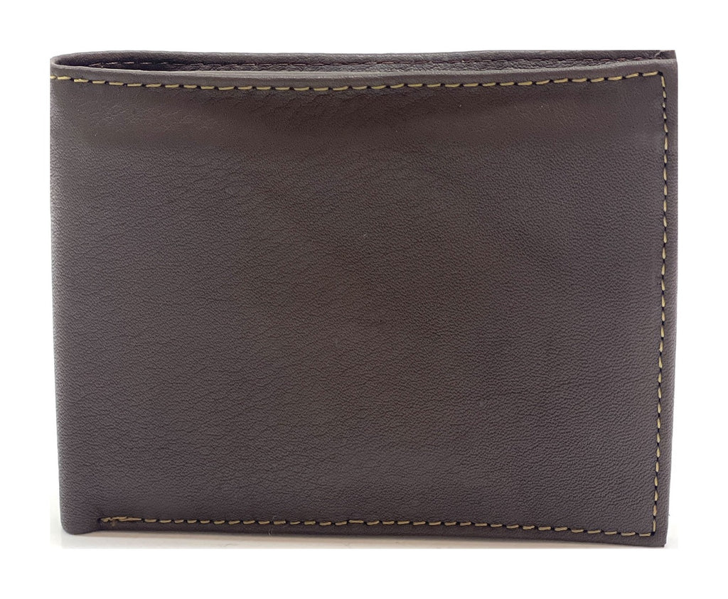 HE468 Dark Brown Pebbled Bifold Wallet