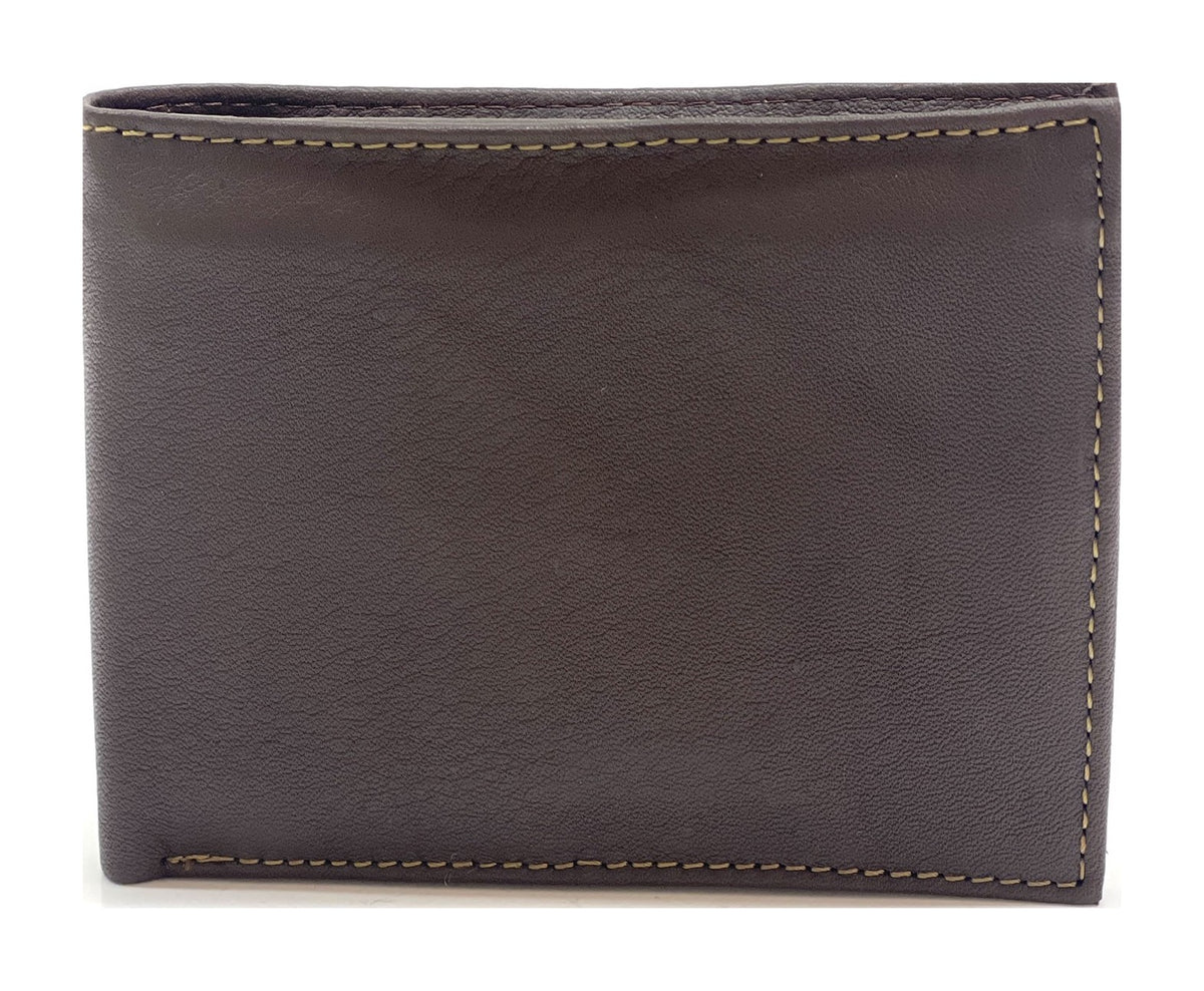 HE468 Dark Brown Pebbled Bifold Wallet