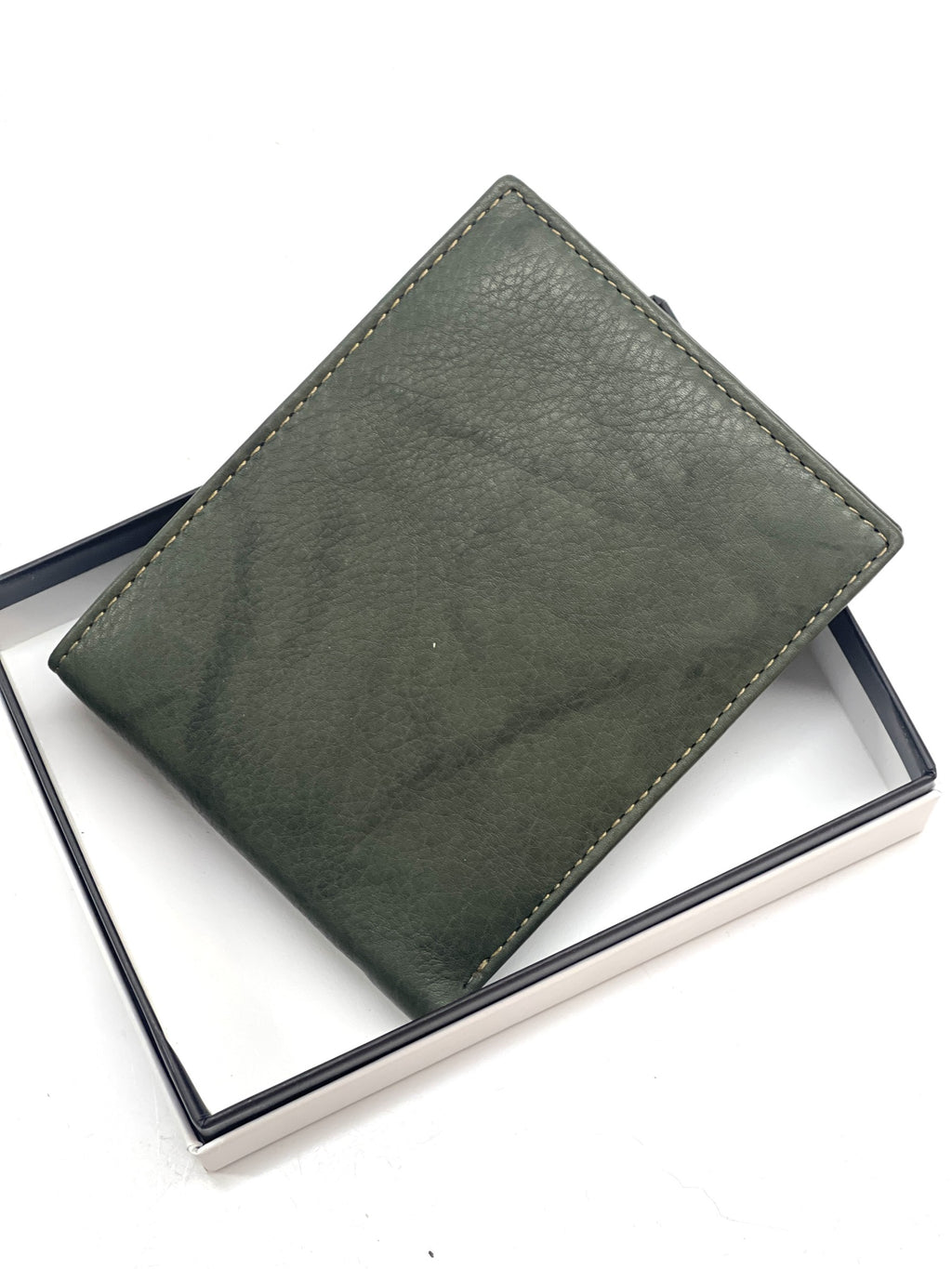 HE471 Olive Green Flip ID Bifold Wallet