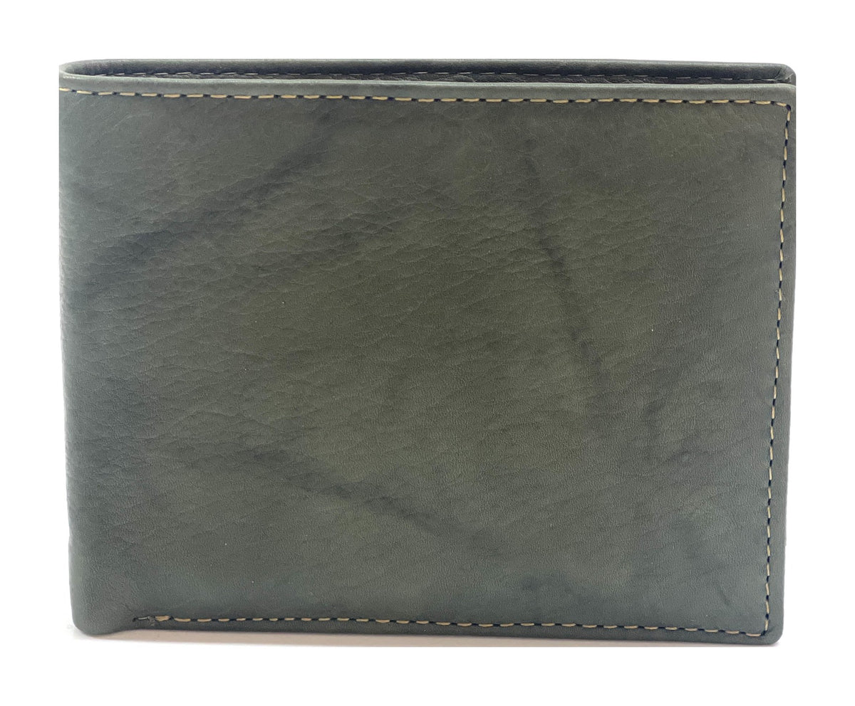 HE471 Olive Green Flip ID Bifold Wallet