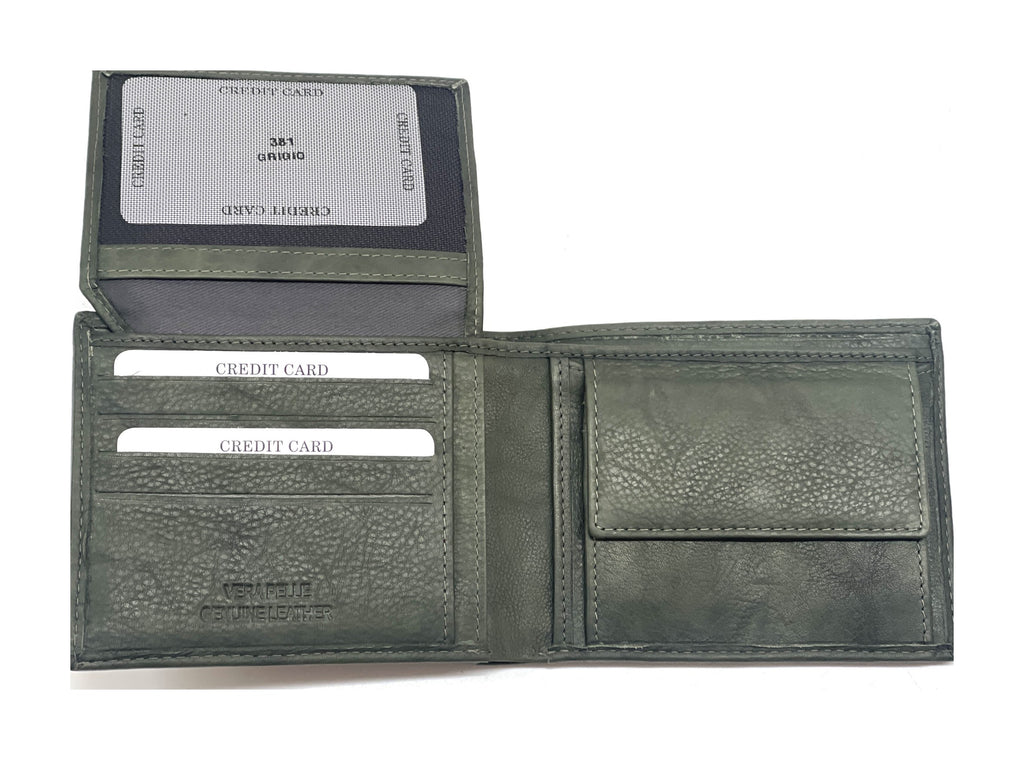 HE471 Olive Green Flip ID Bifold Wallet