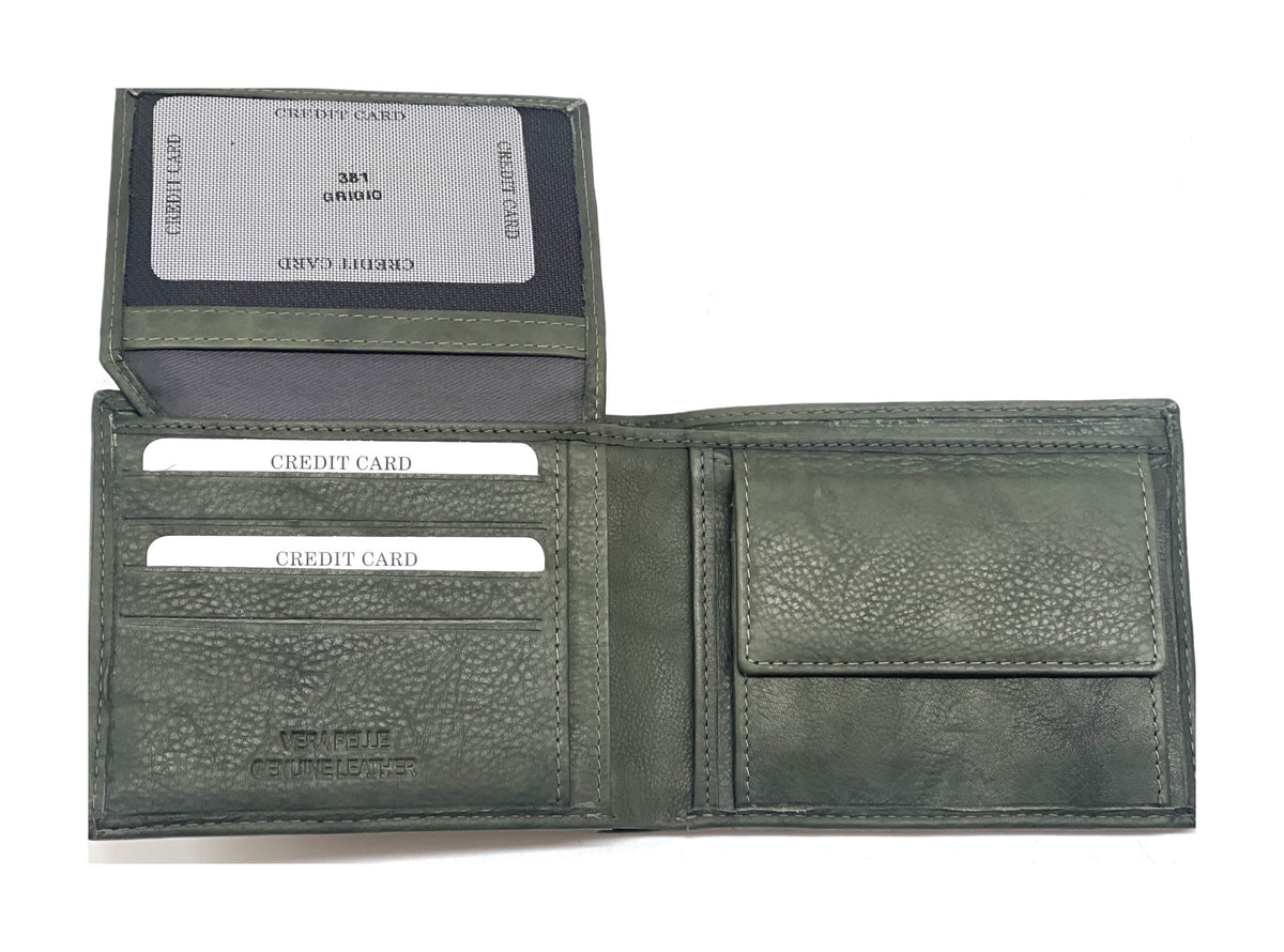 HE471 Olive Green Flip ID Bifold Wallet