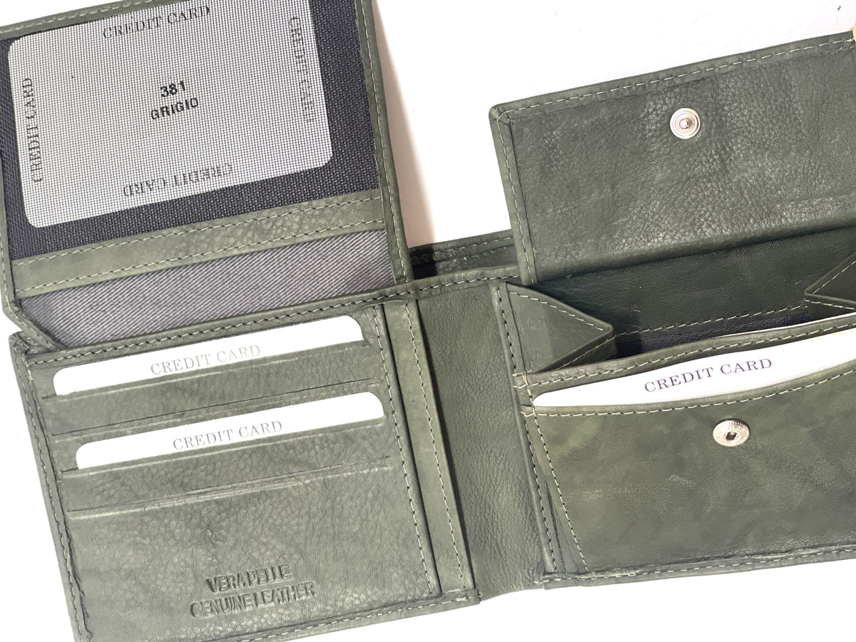HE471 Olive Green Flip ID Bifold Wallet