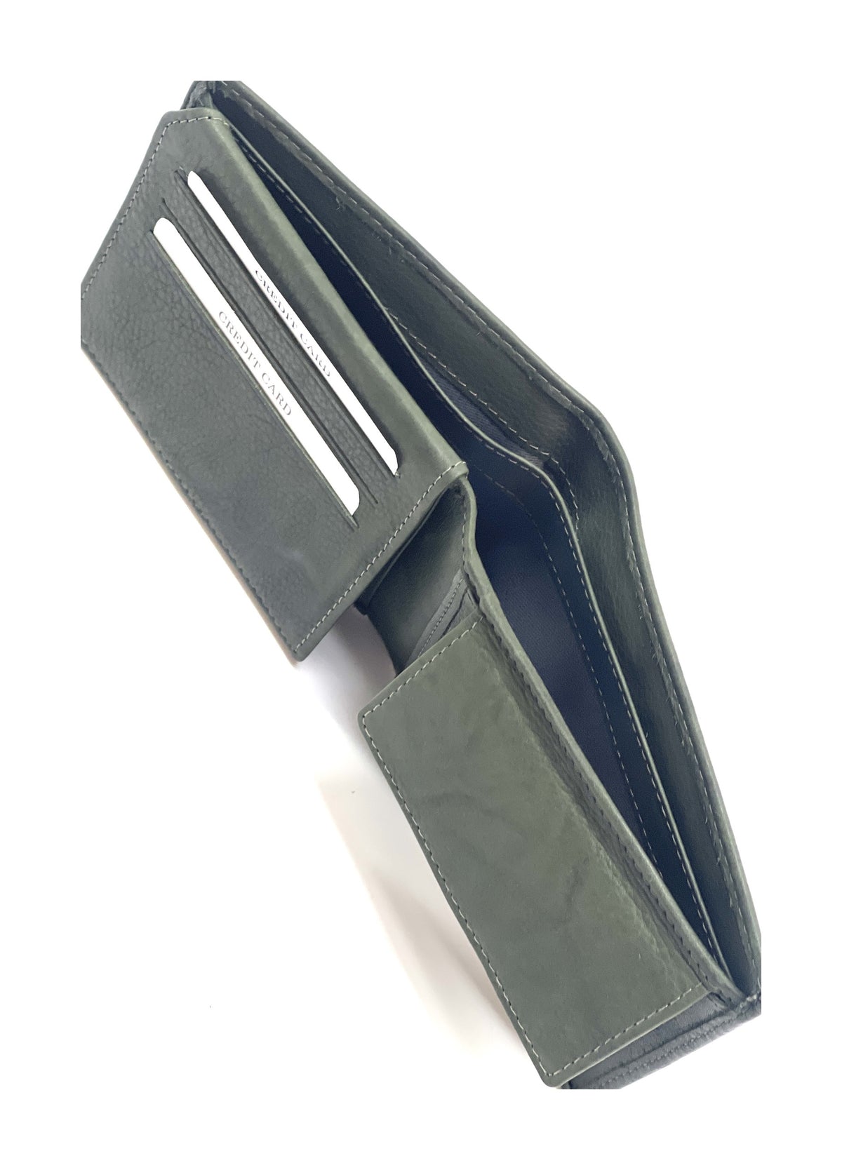 HE471 Olive Green Flip ID Bifold Wallet